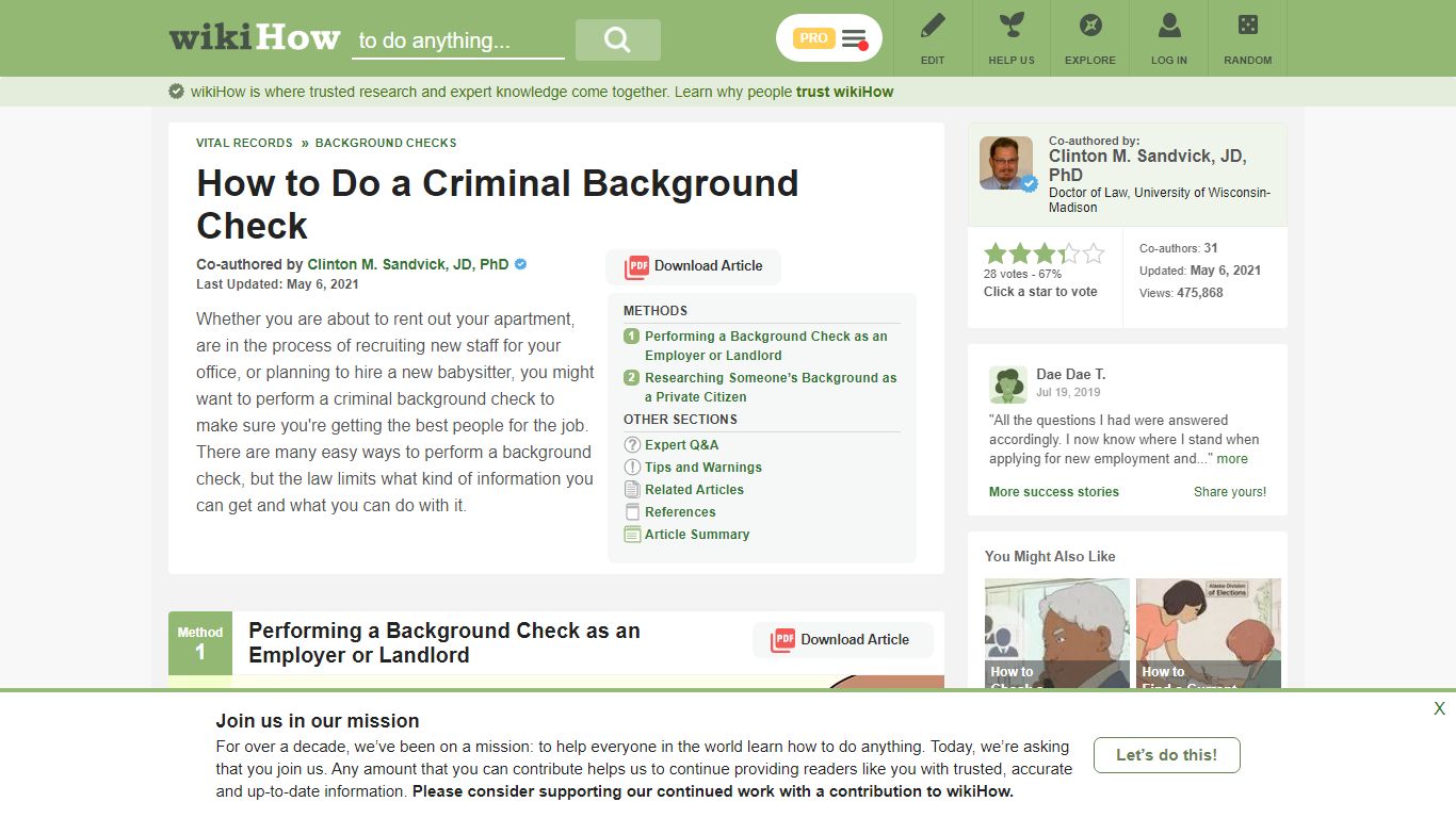 How to Do a Criminal Background Check: 12 Steps (with Pictures) - wikiHow